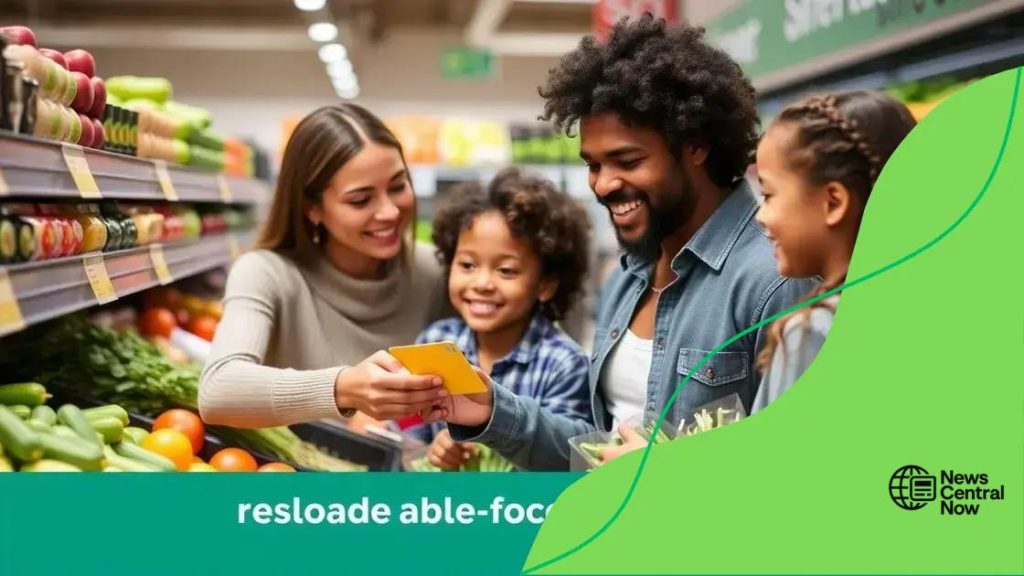Reloadable food benefit cards for low-income families