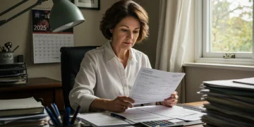 Thoughtful person reviewing 2025 disability benefits documents