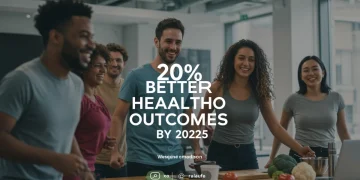 Employees engaged in a corporate wellness program, demonstrating improved health outcomes and well-being.