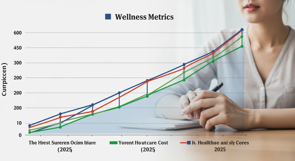 Graph illustrating improved health metrics and reduced healthcare costs due to effective wellness programs.