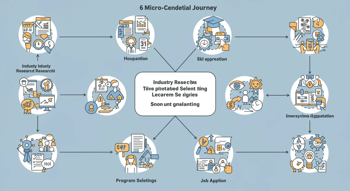 Flowchart depicting a 6-month micro-credential acquisition roadmap