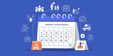 Parental Benefits 2025: What US Employers Are Offering Digital calendar with parental leave dates and benefit icons.