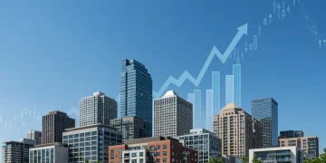 Skyline of modern US buildings representing diversified REIT portfolio