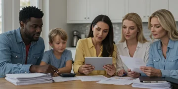 Family reviewing financial documents and planning for 2026 tax changes