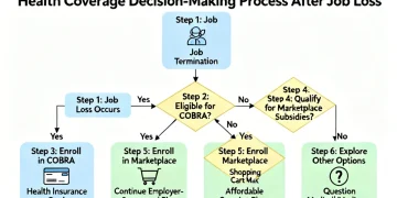 COBRA Benefits 2026: Navigating Continued Health Coverage After Job Loss Decision flowchart for health coverage options after job loss