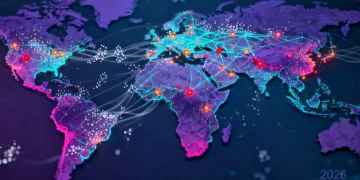 Global geopolitical map illustrating 2026 shifts and national security implications