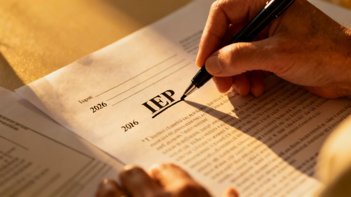 Parent reviewing an Individualized Education Program (IEP) document