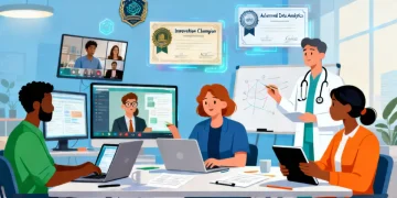 Professionals learning and collaborating with micro-credentials