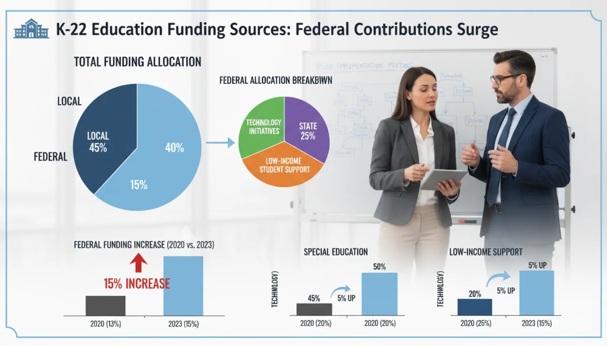 Detailed graphic showing K-12 funding sources and federal allocation