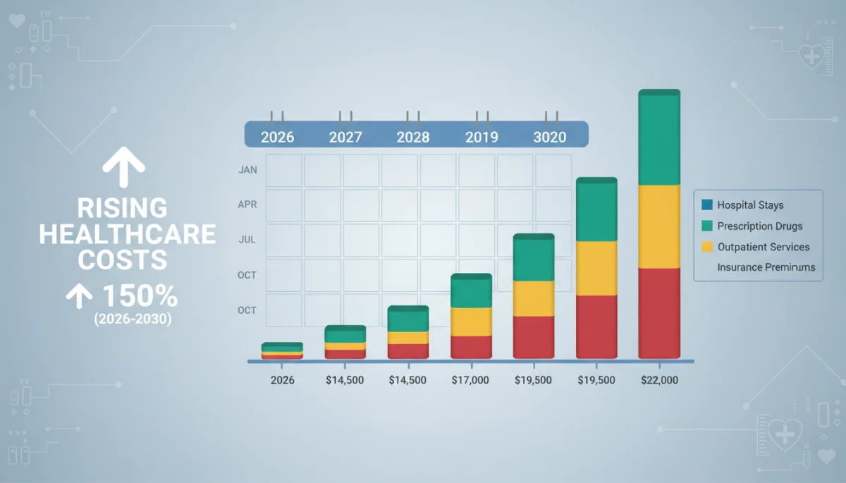 Infographic illustrating increasing healthcare expenditures post-2026