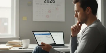 Person researching unemployment benefits in 2026 on a tablet