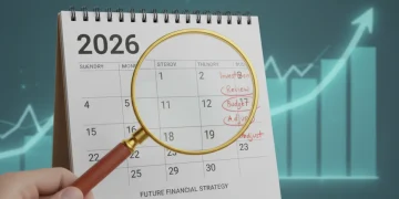 Calendar 2026 with magnifying glass, symbolizing future Social Security COLA adjustments