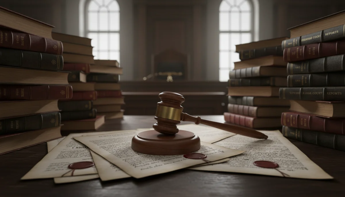 Gavel on legal documents, symbolizing judicial deliberation and decisions