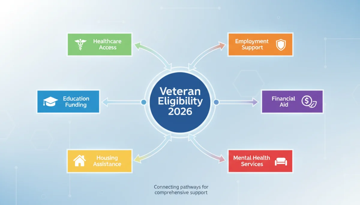Infographic illustrating policy adjustments and their impact on veteran eligibility in 2026.